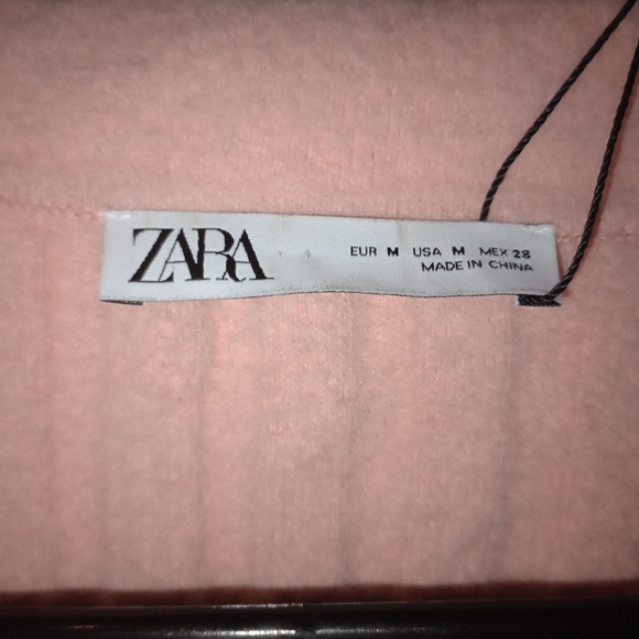 NWT Zara PINK cropped Tie Wrap Sweater size medium - Picture 4 of 9